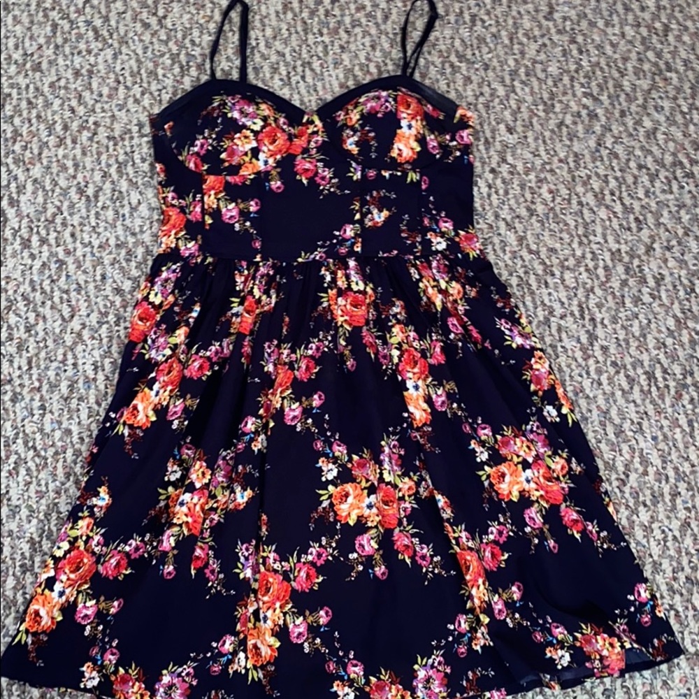 Navy blue flower dress